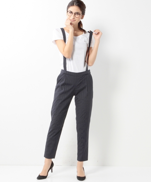 Jewel Changes（ジュエルチェンジズ）の「★JOC W/N ストライプ サスペンダー付きパンツ（その他パンツ・レディース・ブラック/ネイビー・38/36/34）」の8枚目の写真