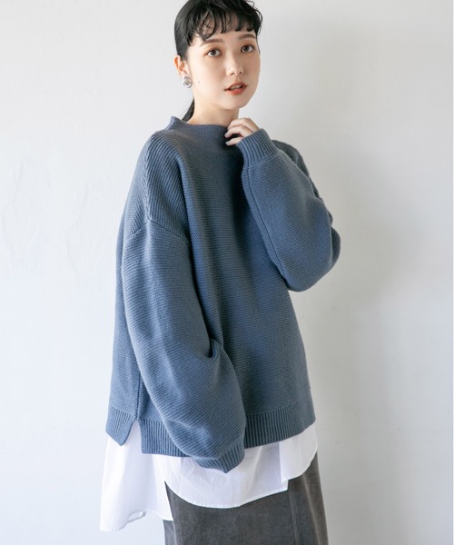 LOWRYS FARM(ローリーズファーム)の「5Gガーターボトルネックプルオーバー 897273(ニット/セーター・レディース・ブラック/グリーン/アイボリー/ピンク/ブルー・FREE)」の5枚目の写真