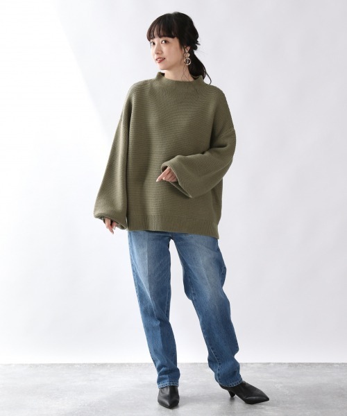 LOWRYS FARM(ローリーズファーム)の「5Gガーターボトルネックプルオーバー 897273(ニット/セーター・レディース・ブラック/グリーン/アイボリー/ピンク/ブルー・FREE)」の8枚目の写真