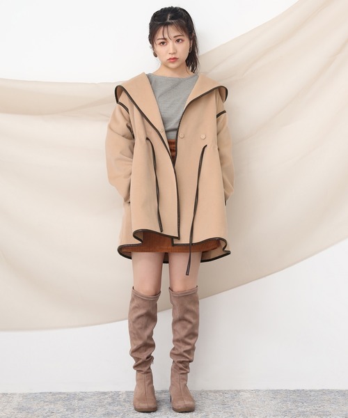 one after another NICE CLAUP（ワンアフターアナザーナイスクラップ）の「パイピングコート（その他アウター・レディース・アイボリー/ベージュ/ブラック・FREE）」の16枚目の写真