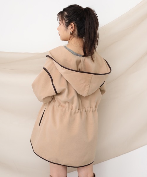 one after another NICE CLAUP（ワンアフターアナザーナイスクラップ）の「パイピングコート（その他アウター・レディース・アイボリー/ベージュ/ブラック・FREE）」の4枚目の写真