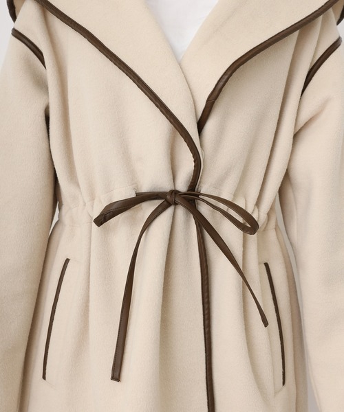 one after another NICE CLAUP（ワンアフターアナザーナイスクラップ）の「パイピングコート（その他アウター・レディース・アイボリー/ベージュ/ブラック・FREE）」の19枚目の写真