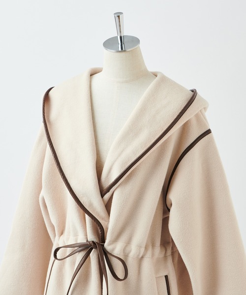 one after another NICE CLAUP（ワンアフターアナザーナイスクラップ）の「パイピングコート（その他アウター・レディース・アイボリー/ベージュ/ブラック・FREE）」の7枚目の写真