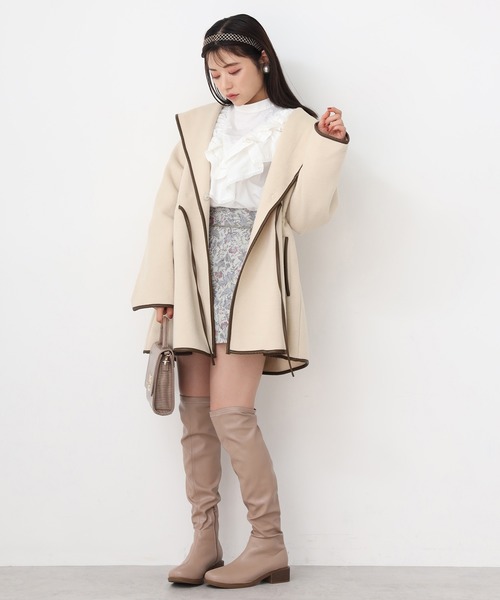 one after another NICE CLAUP（ワンアフターアナザーナイスクラップ）の「パイピングコート（その他アウター・レディース・アイボリー/ベージュ/ブラック・FREE）」の17枚目の写真