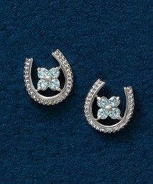【 Stand by U】K10ダイヤモンド ダブルハピネスピアス( WG)