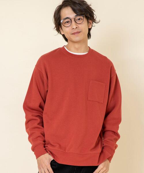 coen（コーエン）の「CVC裏起毛サイドスリットクルーネックスウェット（スウェット・メンズ・ナチュラル/ケリー/コバルトブルー/Brick ・MEDIUM/LARGE/X-LARGE/SMALL）」の7枚目の写真