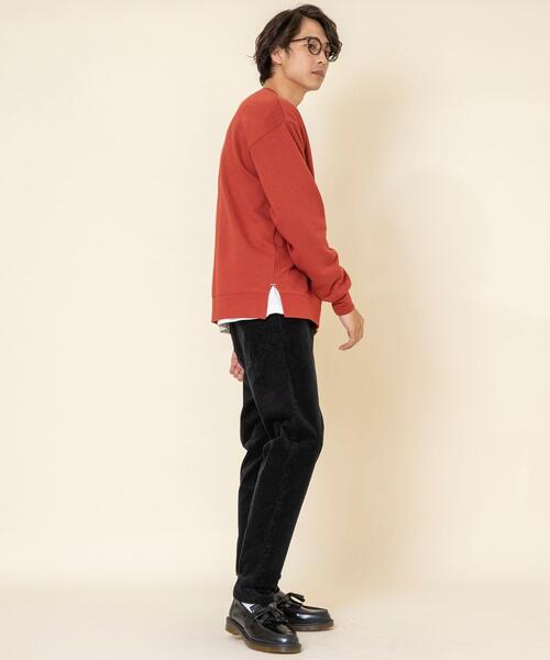 coen（コーエン）の「CVC裏起毛サイドスリットクルーネックスウェット（スウェット・メンズ・ナチュラル/ケリー/コバルトブルー/Brick ・MEDIUM/LARGE/X-LARGE/SMALL）」の6枚目の写真