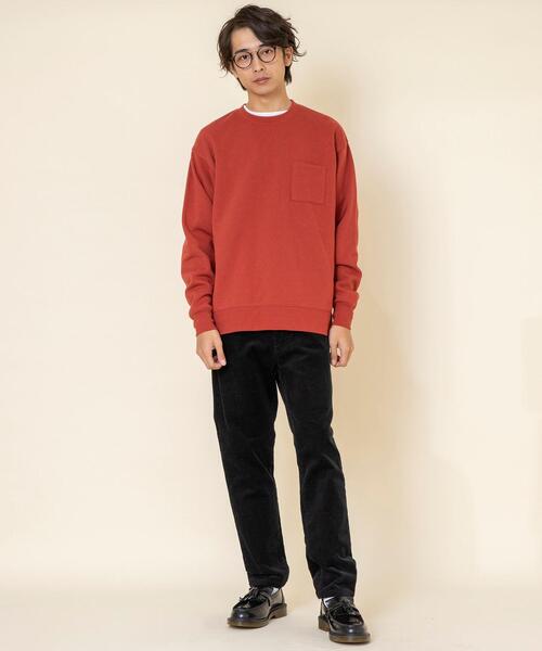 coen（コーエン）の「CVC裏起毛サイドスリットクルーネックスウェット（スウェット・メンズ・ナチュラル/ケリー/コバルトブルー/Brick ・MEDIUM/LARGE/X-LARGE/SMALL）」の17枚目の写真