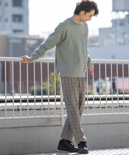 coen（コーエン）の「CVC裏起毛サイドスリットクルーネックスウェット（スウェット・メンズ・ナチュラル/ケリー/コバルトブルー/Brick ・MEDIUM/LARGE/X-LARGE/SMALL）」の15枚目の写真