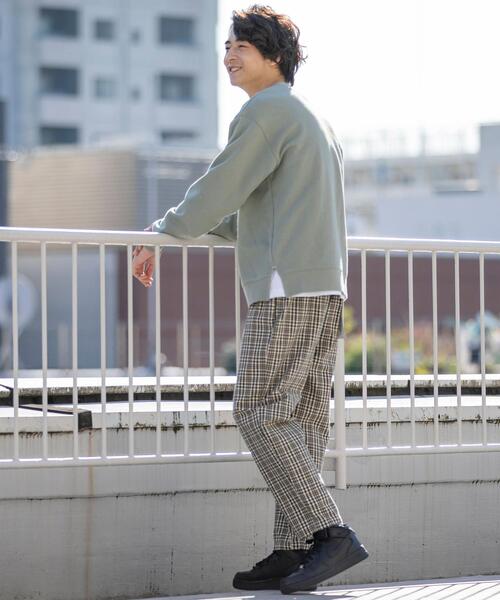 coen（コーエン）の「CVC裏起毛サイドスリットクルーネックスウェット（スウェット・メンズ・ナチュラル/ケリー/コバルトブルー/Brick ・MEDIUM/LARGE/X-LARGE/SMALL）」の14枚目の写真