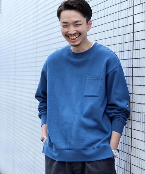 coen（コーエン）の「CVC裏起毛サイドスリットクルーネックスウェット（スウェット・メンズ・ナチュラル/ケリー/コバルトブルー/Brick ・MEDIUM/LARGE/X-LARGE/SMALL）」の13枚目の写真