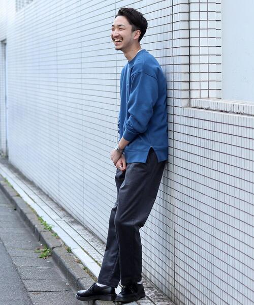 coen（コーエン）の「CVC裏起毛サイドスリットクルーネックスウェット（スウェット・メンズ・ナチュラル/ケリー/コバルトブルー/Brick ・MEDIUM/LARGE/X-LARGE/SMALL）」の12枚目の写真