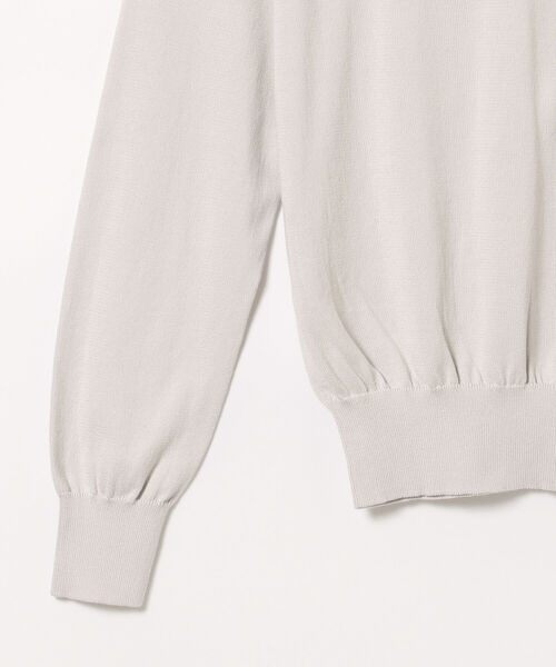 Demi-Luxe BEAMS(デミルクス ビームス)の「SLOANE / 別注 コットン天竺 クルーネックニット(ニット/セーター・レディース・ライトグレー/ネイビー・1/2)」の9枚目の写真