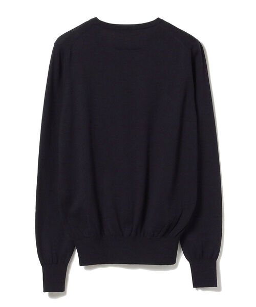 Demi-Luxe BEAMS(デミルクス ビームス)の「SLOANE / 別注 コットン天竺 クルーネックニット(ニット/セーター・レディース・ライトグレー/ネイビー・1/2)」の12枚目の写真