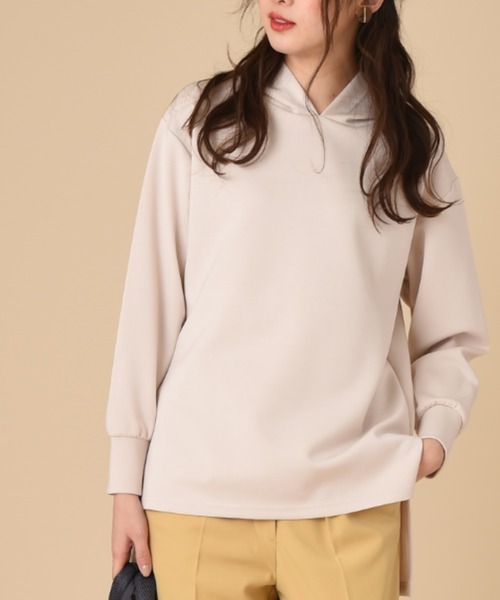 INTERPLANET（インタープラネット）の「ライトダンボールパーカー＋メッシュエコＢＡＧ　ＳＥＴ（パーカー・レディース・ブラック/グレイッシュベージュ/ミント/オフホワイト・FREE）」の3枚目の写真