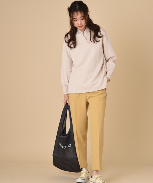 INTERPLANET（インタープラネット）の「ライトダンボールパーカー＋メッシュエコＢＡＧ　ＳＥＴ（パーカー・レディース・ブラック/グレイッシュベージュ/ミント/オフホワイト・FREE）」の8枚目の写真