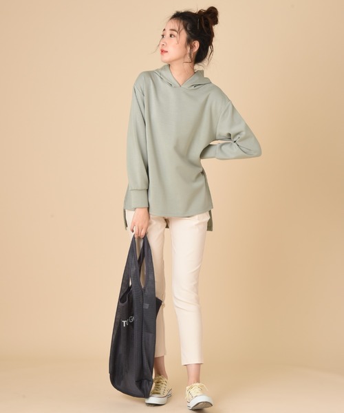 INTERPLANET（インタープラネット）の「ライトダンボールパーカー＋メッシュエコＢＡＧ　ＳＥＴ（パーカー・レディース・ブラック/グレイッシュベージュ/ミント/オフホワイト・FREE）」の14枚目の写真