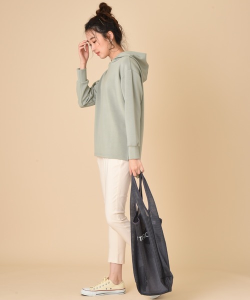 INTERPLANET（インタープラネット）の「ライトダンボールパーカー＋メッシュエコＢＡＧ　ＳＥＴ（パーカー・レディース・ブラック/グレイッシュベージュ/ミント/オフホワイト・FREE）」の15枚目の写真