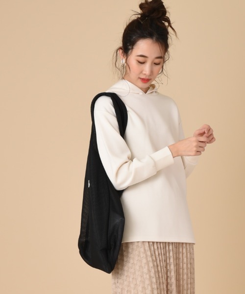 INTERPLANET（インタープラネット）の「ライトダンボールパーカー＋メッシュエコＢＡＧ　ＳＥＴ（パーカー・レディース・ブラック/グレイッシュベージュ/ミント/オフホワイト・FREE）」の18枚目の写真