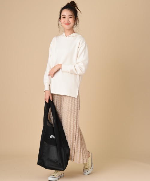 INTERPLANET（インタープラネット）の「ライトダンボールパーカー＋メッシュエコＢＡＧ　ＳＥＴ（パーカー・レディース・ブラック/グレイッシュベージュ/ミント/オフホワイト・FREE）」の20枚目の写真