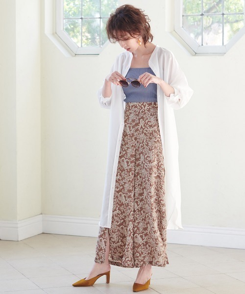 RANAN(ラナン)の「【yuiko.コラボ新色追加】スリットサテンワイドパンツ(スラックス・レディース・ブラック/ベージュ/ピンク/その他1/その他2/ドット・M/L)」の16枚目の写真