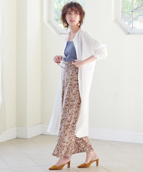 RANAN(ラナン)の「【yuiko.コラボ新色追加】スリットサテンワイドパンツ(スラックス・レディース・ブラック/ベージュ/ピンク/その他1/その他2/ドット・M/L)」の15枚目の写真