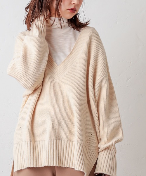 natural couture（ナチュラルクチュール）の「便利なタートルカットソートップス（Tシャツ/カットソー・レディース・ベージュ/ブラック/ピンク/アイボリー・FREE）」の9枚目の写真