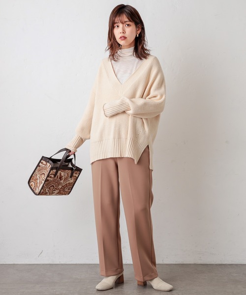 natural couture（ナチュラルクチュール）の「便利なタートルカットソートップス（Tシャツ/カットソー・レディース・ベージュ/ブラック/ピンク/アイボリー・FREE）」の22枚目の写真