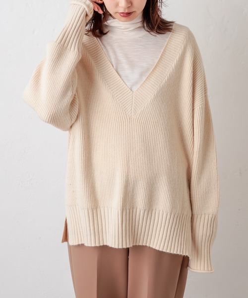 natural couture（ナチュラルクチュール）の「便利なタートルカットソートップス（Tシャツ/カットソー・レディース・ベージュ/ブラック/ピンク/アイボリー・FREE）」の19枚目の写真