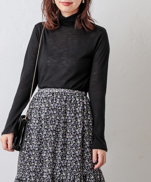 natural couture（ナチュラルクチュール）の「便利なタートルカットソートップス（Tシャツ/カットソー・レディース・ベージュ/ブラック/ピンク/アイボリー・FREE）」の5枚目の写真