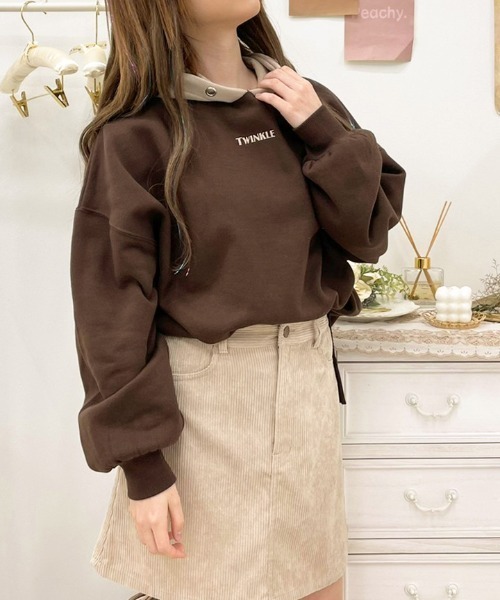 apres jour（アプレジュール）の「配色フーディー【ZOZOTOWN限定アイテム】（パーカー・レディース・アイボリー/ラベンダー/ダークブラウン/ダークブルー・X-LARGE/フリー）」の3枚目の写真