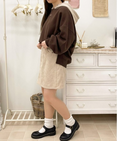 apres jour（アプレジュール）の「配色フーディー【ZOZOTOWN限定アイテム】（パーカー・レディース・アイボリー/ラベンダー/ダークブラウン/ダークブルー・X-LARGE/フリー）」の12枚目の写真