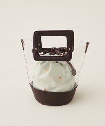 natural couture | 刺繍巾着付きクリアバッグ(ショルダーバッグ)