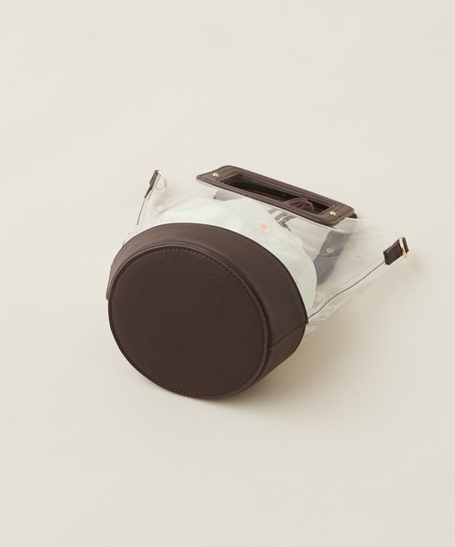 natural couture（ナチュラルクチュール）の「刺繍巾着付きクリアバッグ（ショルダーバッグ・レディース・アイボリー/ダークブラウン/ベージュ・FREE）」の6枚目の写真