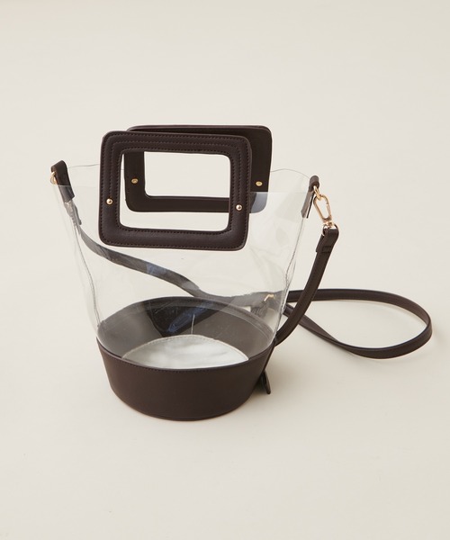 natural couture（ナチュラルクチュール）の「刺繍巾着付きクリアバッグ（ショルダーバッグ・レディース・アイボリー/ダークブラウン/ベージュ・FREE）」の10枚目の写真