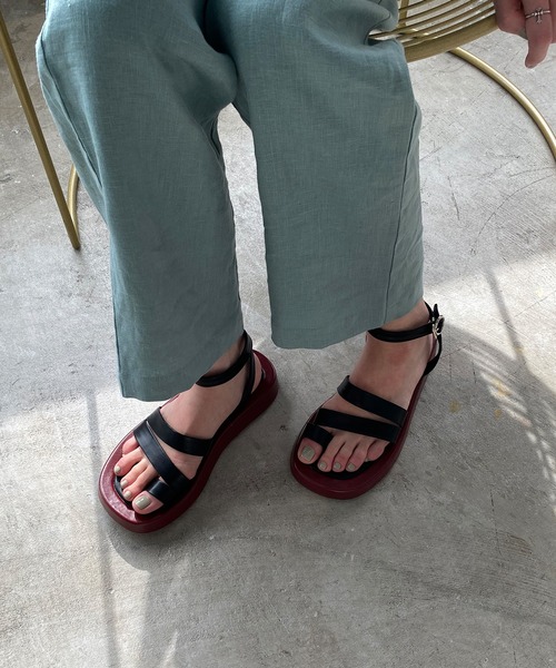 chuclla(チュクラ)の「Platform strap sandal sb-6 chs107(サンダル・レディース・ブラック/ホワイト・40/37/36/38/39)」の6枚目の写真
