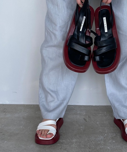chuclla(チュクラ)の「Platform strap sandal sb-6 chs107(サンダル・レディース・ブラック/ホワイト・40/37/36/38/39)」の13枚目の写真