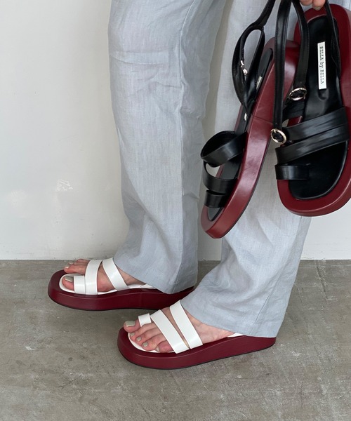 chuclla(チュクラ)の「Platform strap sandal sb-6 chs107(サンダル・レディース・ブラック/ホワイト・40/37/36/38/39)」の14枚目の写真