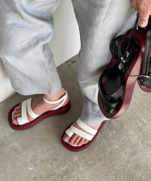 chuclla(チュクラ)の「Platform strap sandal sb-6 chs107(サンダル・レディース・ブラック/ホワイト・40/37/36/38/39)」の16枚目の写真