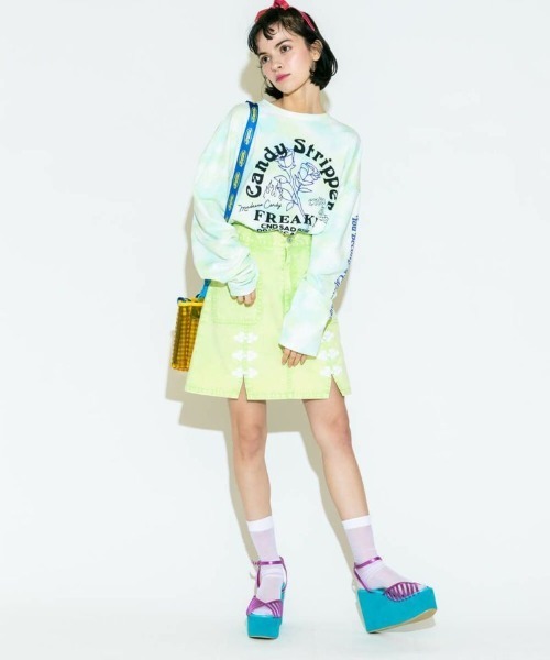 Candy Stripper（キャンディストリッパー）の「FREAKY CANDY トップス（Tシャツ/カットソー・レディース・グリーン/ブルー/ピンク・2）」の6枚目の写真