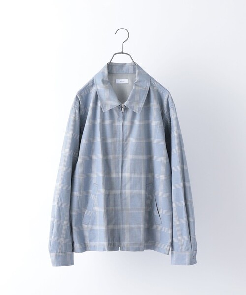 SHIPS any(シップス エニィ)の「SHIPS any: ワイドシルエット チェック/ストライプ ジップブルゾン◇(ブルゾン・メンズ・ベージュ/ネイビー/ライトブルー/ライトグレー・SMALL/MEDIUM/LARGE/X-LARGE)」の3枚目の写真