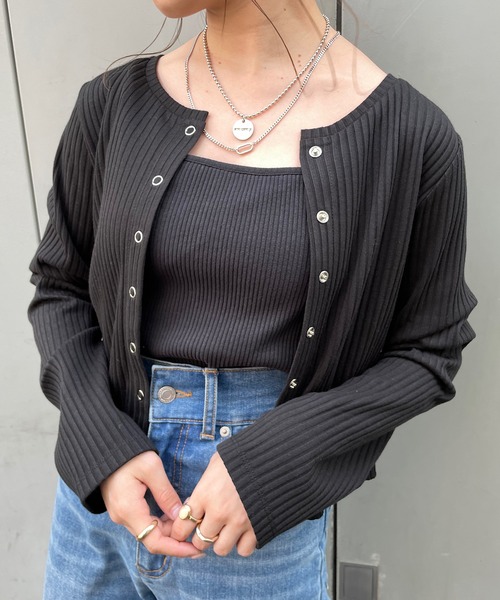 レペット リブ ショートトップス M Chico（チコ）の「リブボタンショートトップス（Tシャツ