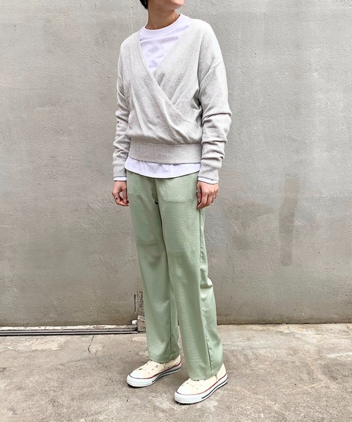 CIAOPANIC（チャオパニック）の「ヴィンテージサテンタックパンツ（スラックス・レディース・アイボリー/ミント・マルチサイズ）」の8枚目の写真