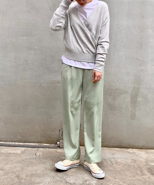 CIAOPANIC（チャオパニック）の「ヴィンテージサテンタックパンツ（スラックス・レディース・アイボリー/ミント・マルチサイズ）」の14枚目の写真