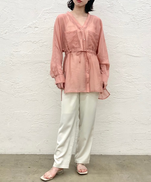 CIAOPANIC（チャオパニック）の「ヴィンテージサテンタックパンツ（スラックス・レディース・アイボリー/ミント・マルチサイズ）」の3枚目の写真