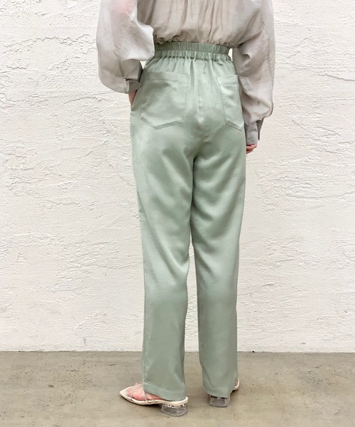 CIAOPANIC（チャオパニック）の「ヴィンテージサテンタックパンツ（スラックス・レディース・アイボリー/ミント・マルチサイズ）」の12枚目の写真