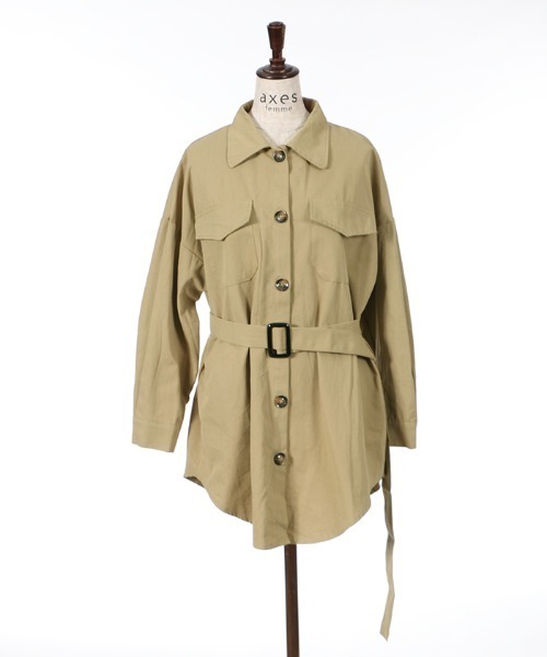 axes femme（アクシーズファム）の「ベルト付ＣＰＯシャツＪＫ（その他アウター・レディース・ベージュ/ブラウン・MEDIUM）」の15枚目の写真