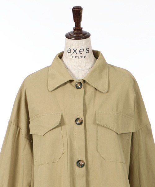axes femme（アクシーズファム）の「ベルト付ＣＰＯシャツＪＫ（その他アウター・レディース・ベージュ/ブラウン・MEDIUM）」の18枚目の写真