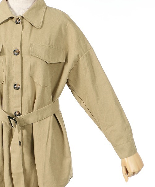 axes femme（アクシーズファム）の「ベルト付ＣＰＯシャツＪＫ（その他アウター・レディース・ベージュ/ブラウン・MEDIUM）」の11枚目の写真
