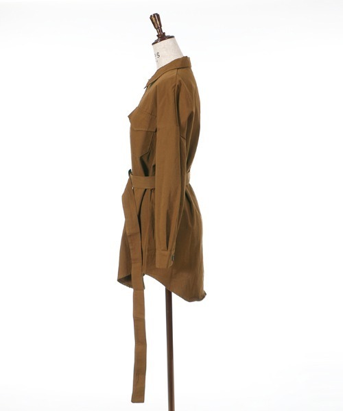 axes femme（アクシーズファム）の「ベルト付ＣＰＯシャツＪＫ（その他アウター・レディース・ベージュ/ブラウン・MEDIUM）」の4枚目の写真